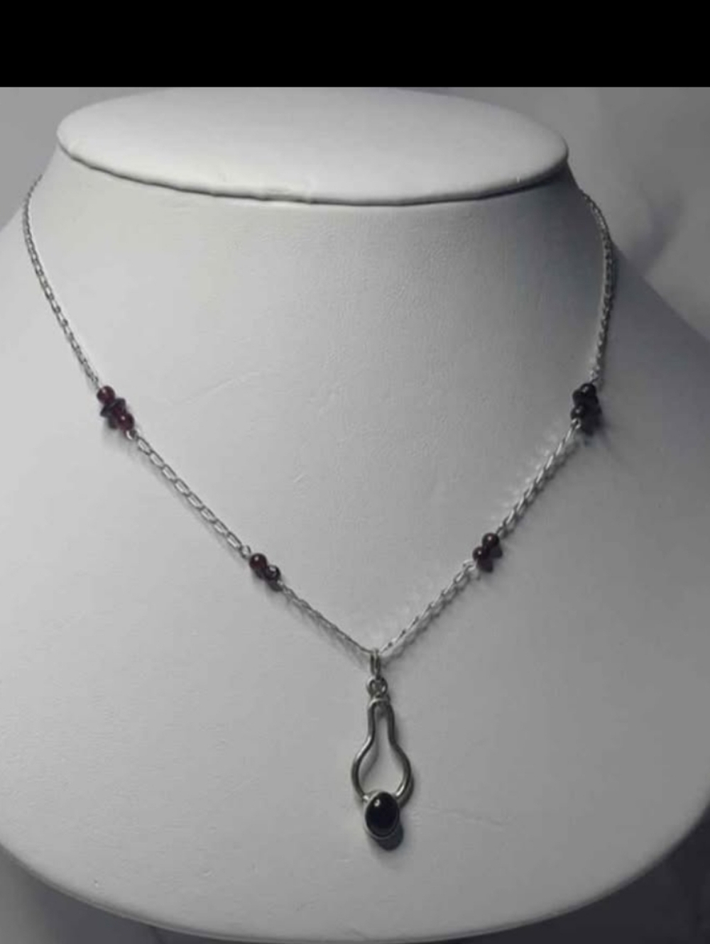 Sterling Silver Genuine Garnet Necklace